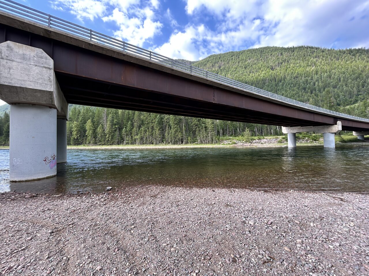 Another view of the access at Hungry Horse HWY 2 Bridge on the South Fork.